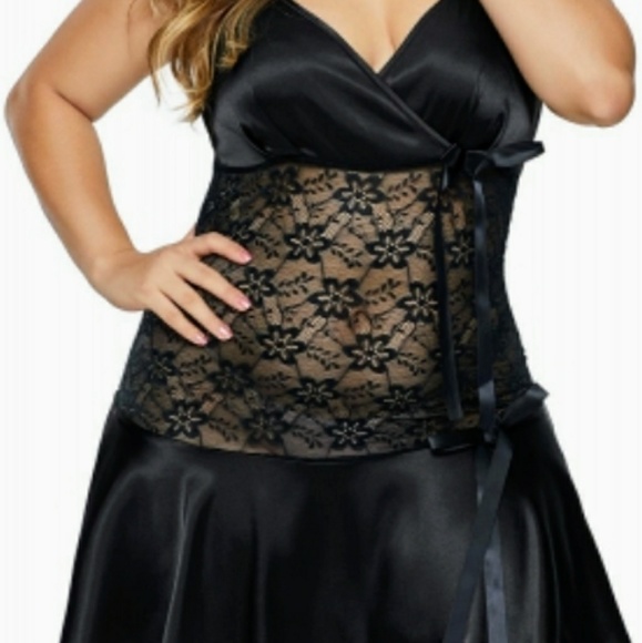 Other - NWT Sexy Black Chemise Set